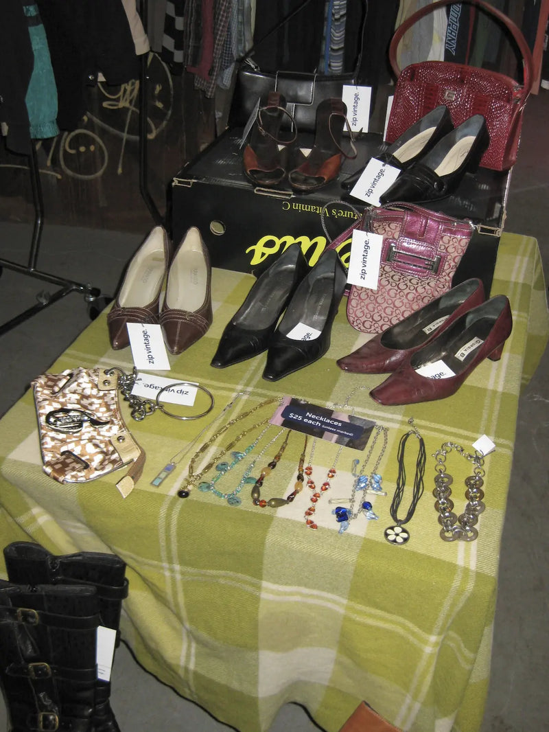 vintage shoes on a table