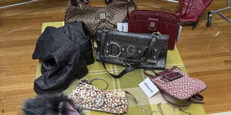 Vintage bags on display