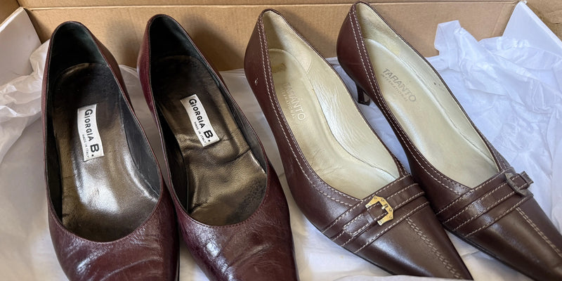 Vintage brown and red heels