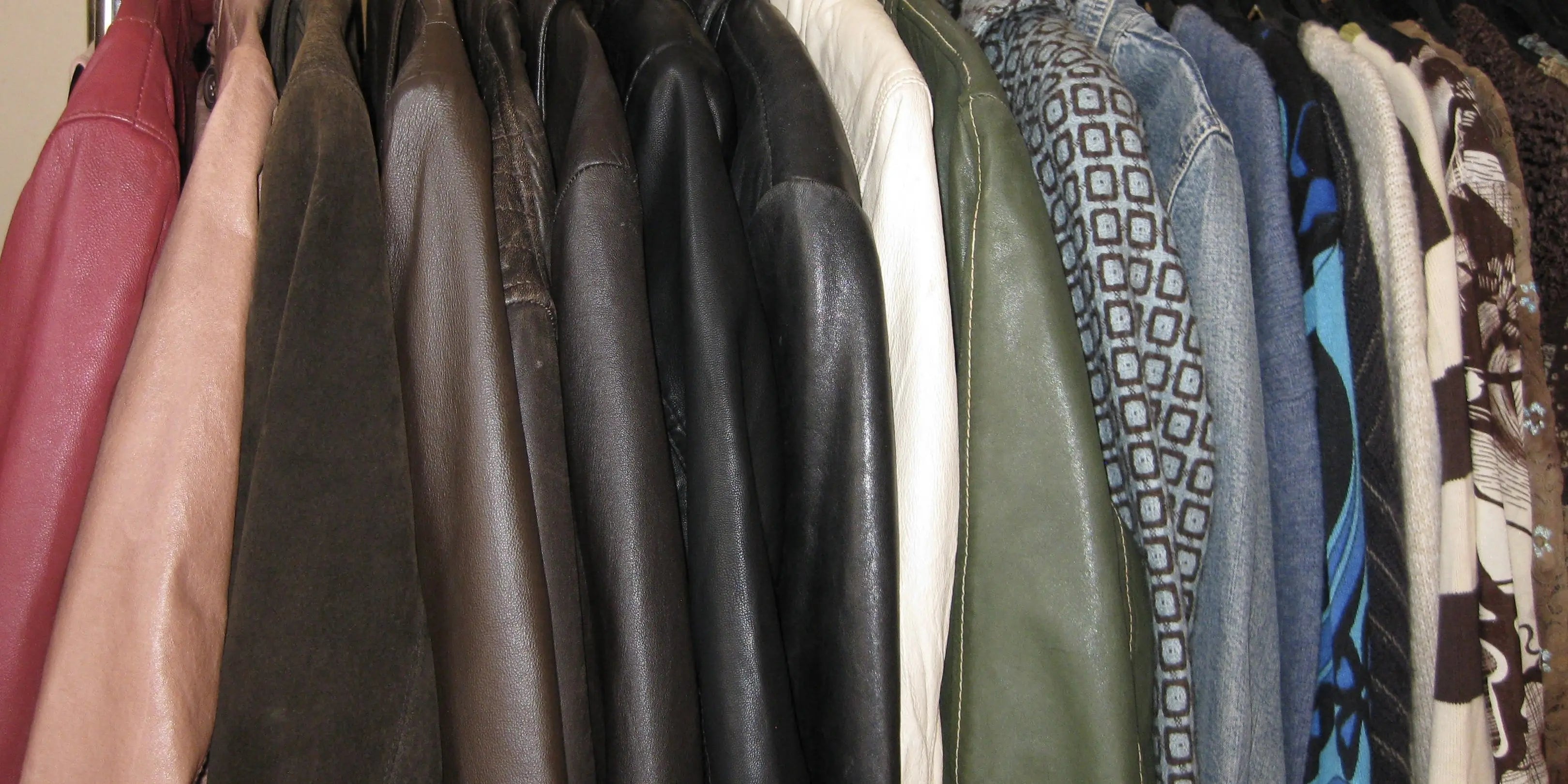 Vintage coats hanging up on a rack