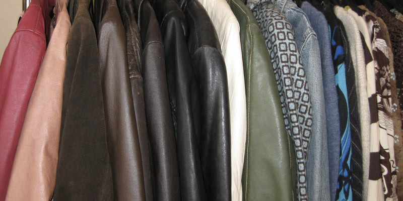 Vintage coats hanging up on a rack