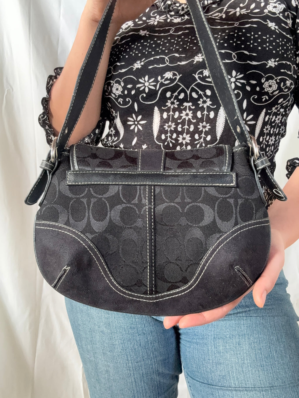 Black Vintage Coach Bag - Zip Vintage