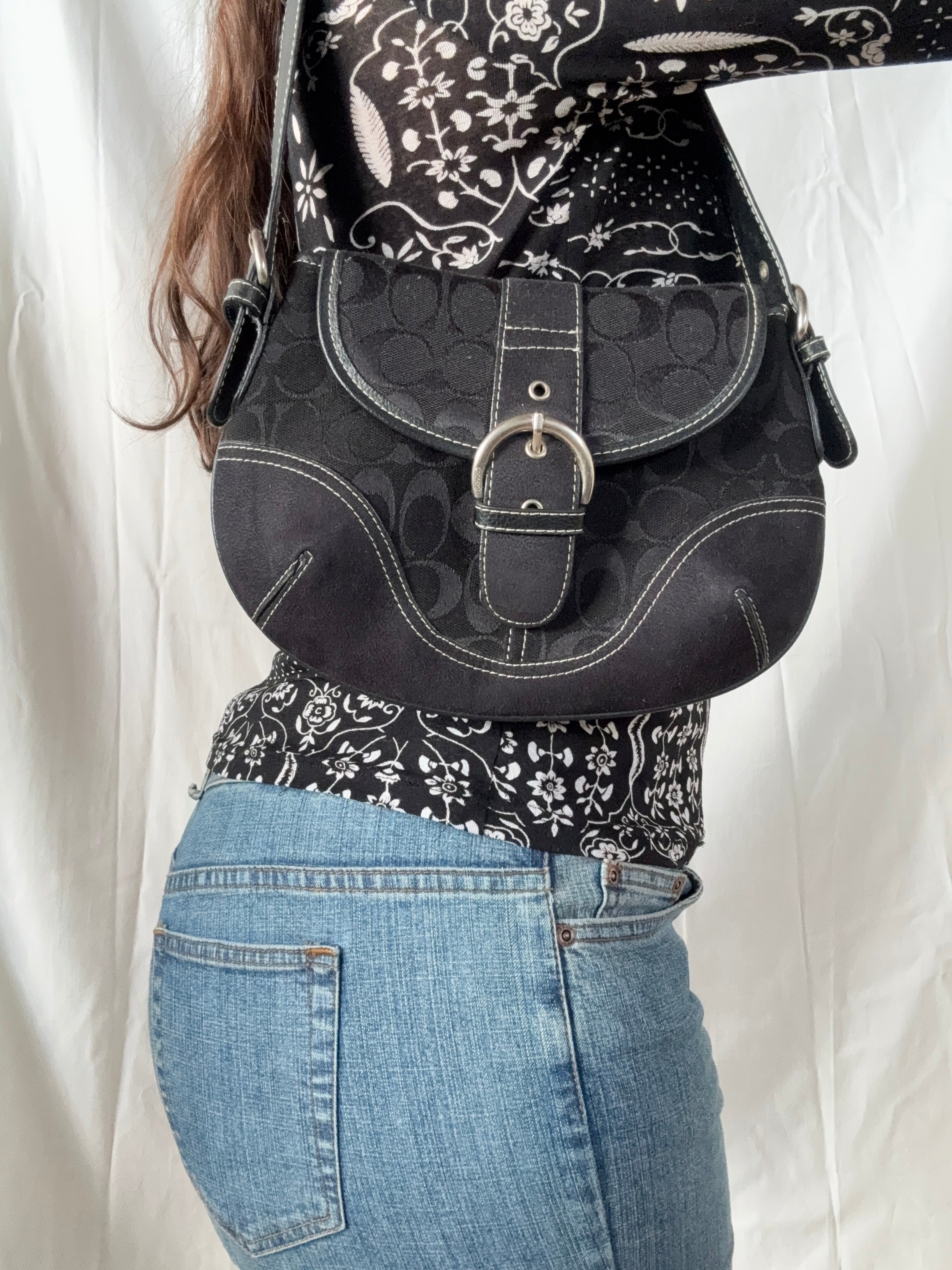 Black Vintage Coach Bag - Zip Vintage