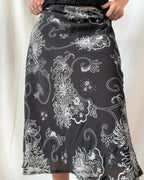 Black & White Paisley Pattern Skirt | Size 18
