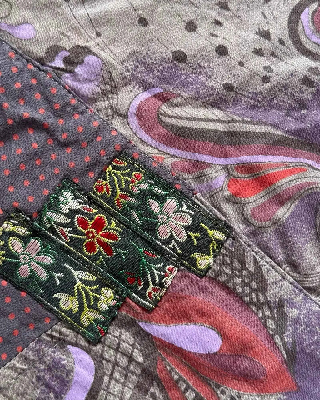 Flowy Graphic Purple Skirt
