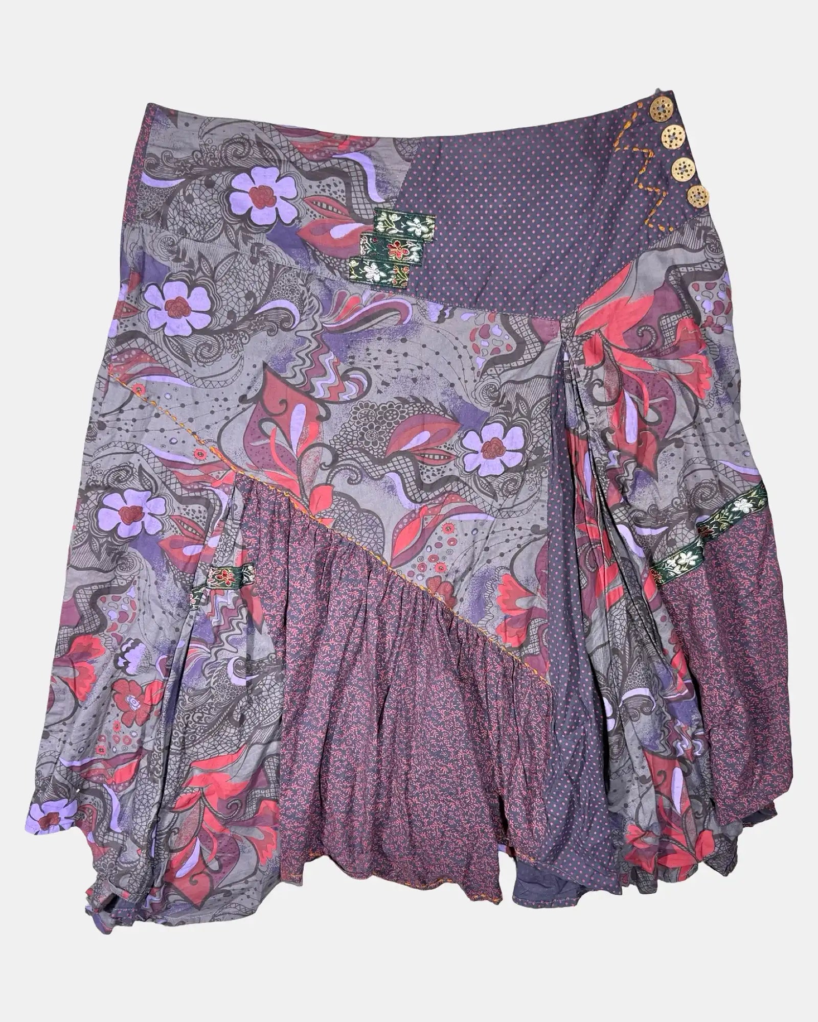 Flowy Graphic Purple Skirt