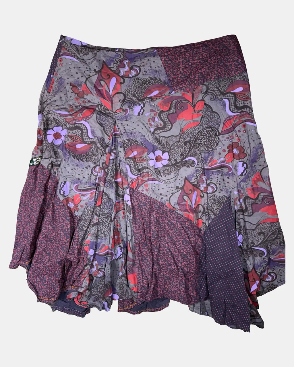 Flowy Graphic Purple Skirt