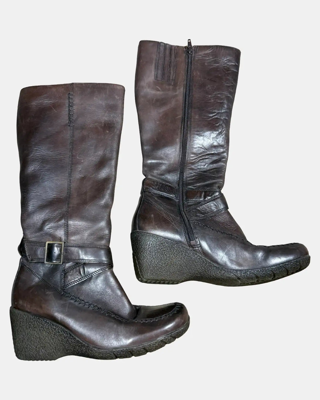 Wedge Brown Heel Boots