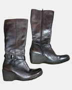 Wedge Brown Heel Boots