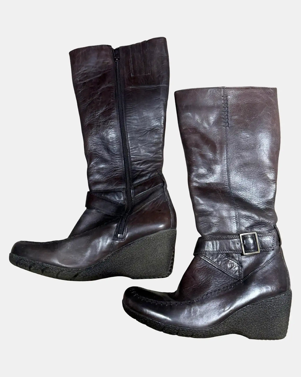 Wedge Brown Heel Boots