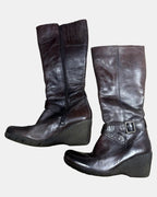 Wedge Brown Heel Boots