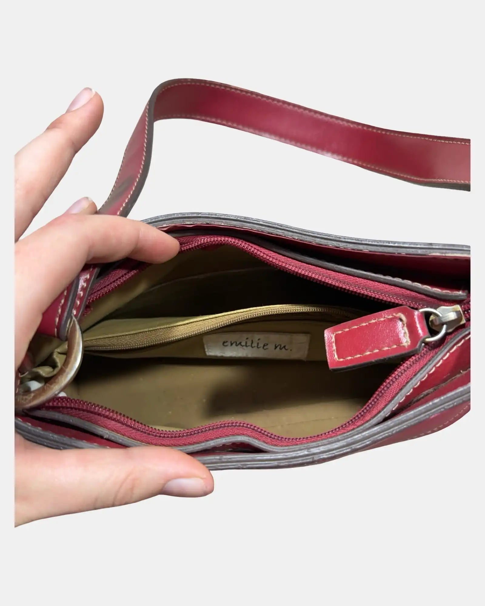 Red Leather Shoulder Bag