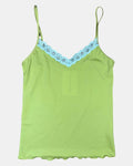 Green Cami Top with Blue Detail - Zip Vintage