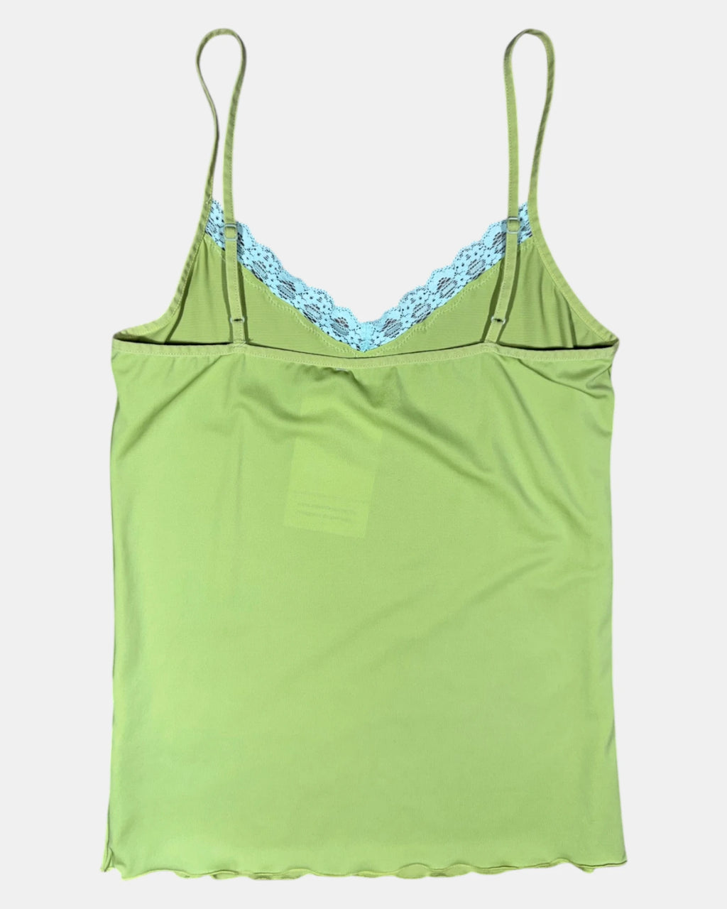 Green Cami Top with Blue Detail - Zip Vintage