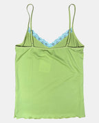 Green Cami Top with Blue Detail - Zip Vintage