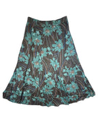 Brown Maxi Skirt with Floral Details