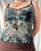 Green Mesh Cami Top