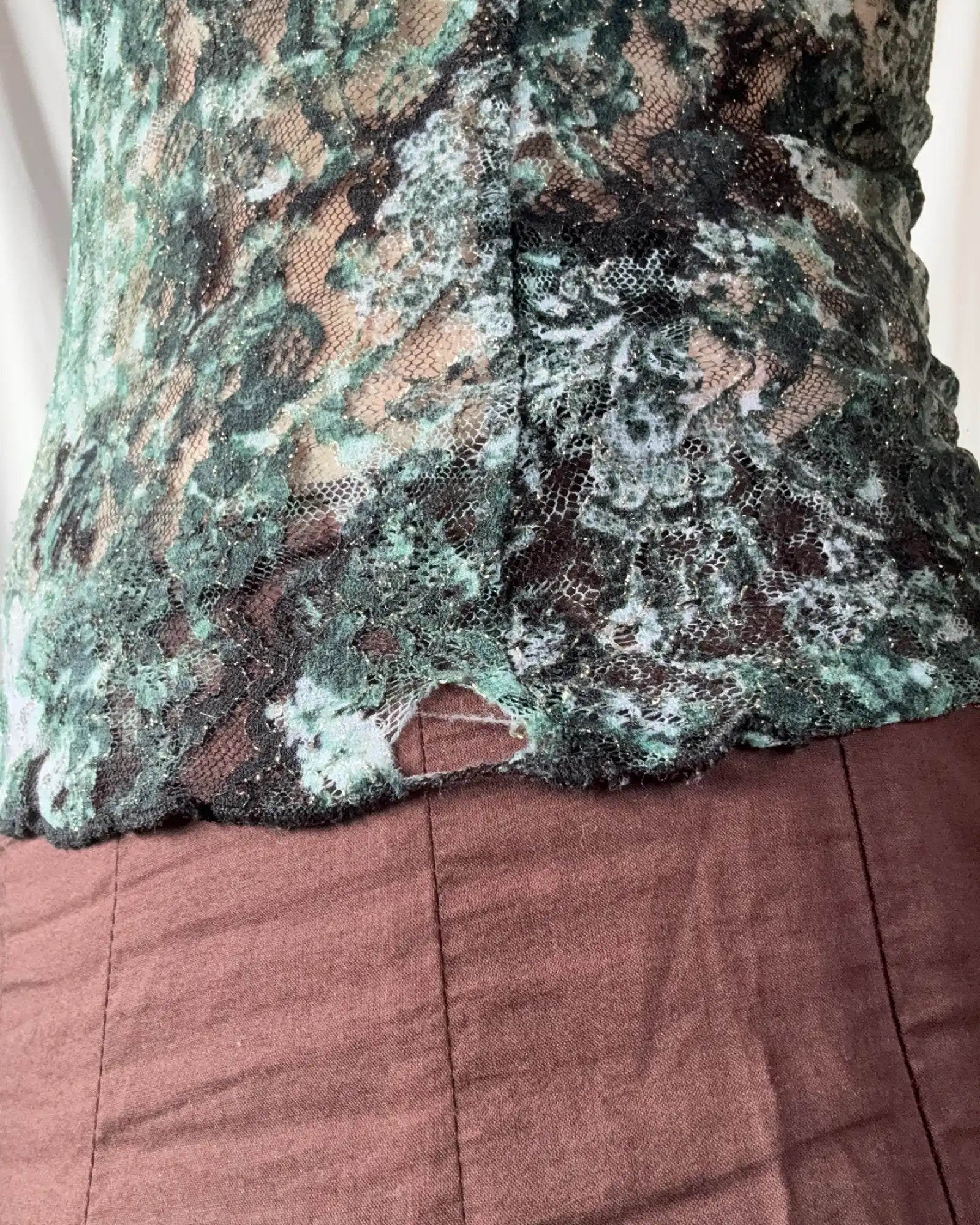 Green Mesh Cami Top