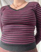 Black and Pink Striped Long Sleeve