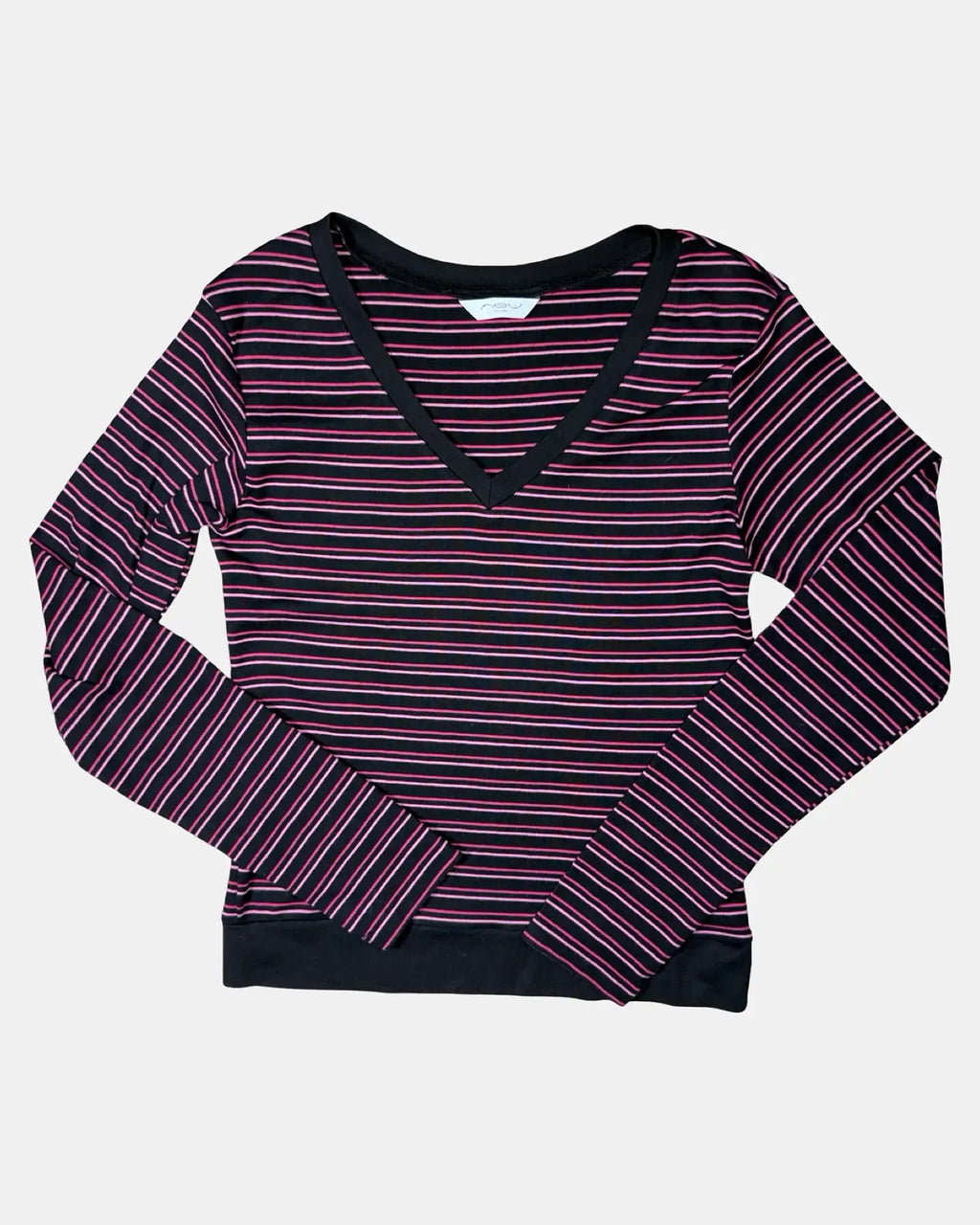 Black and Pink Striped Long Sleeve