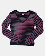 Black and Pink Striped Long Sleeve