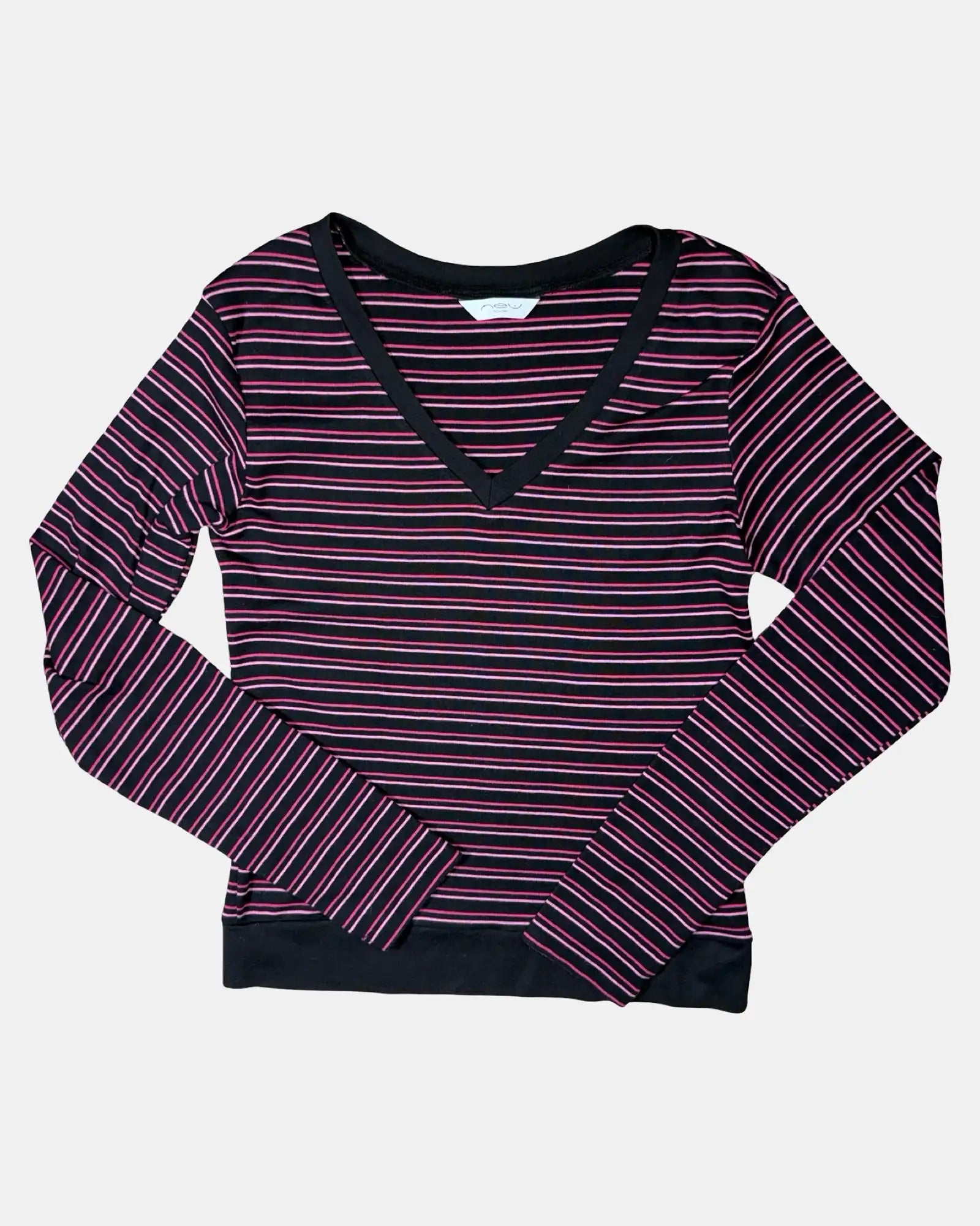Black and Pink Striped Long Sleeve