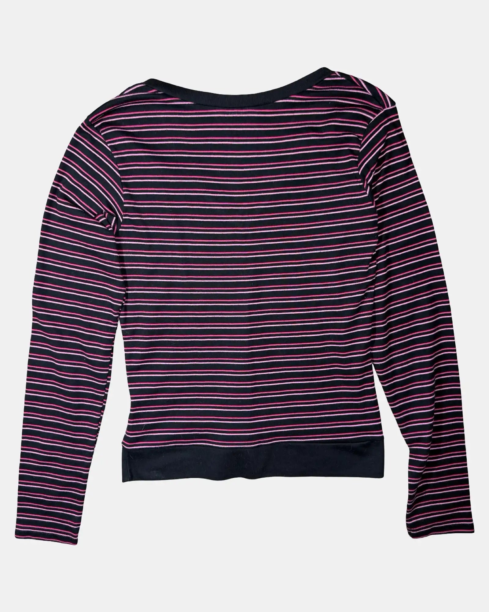 Black and Pink Striped Long Sleeve