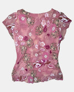 Pink Fairy Core Floral Top