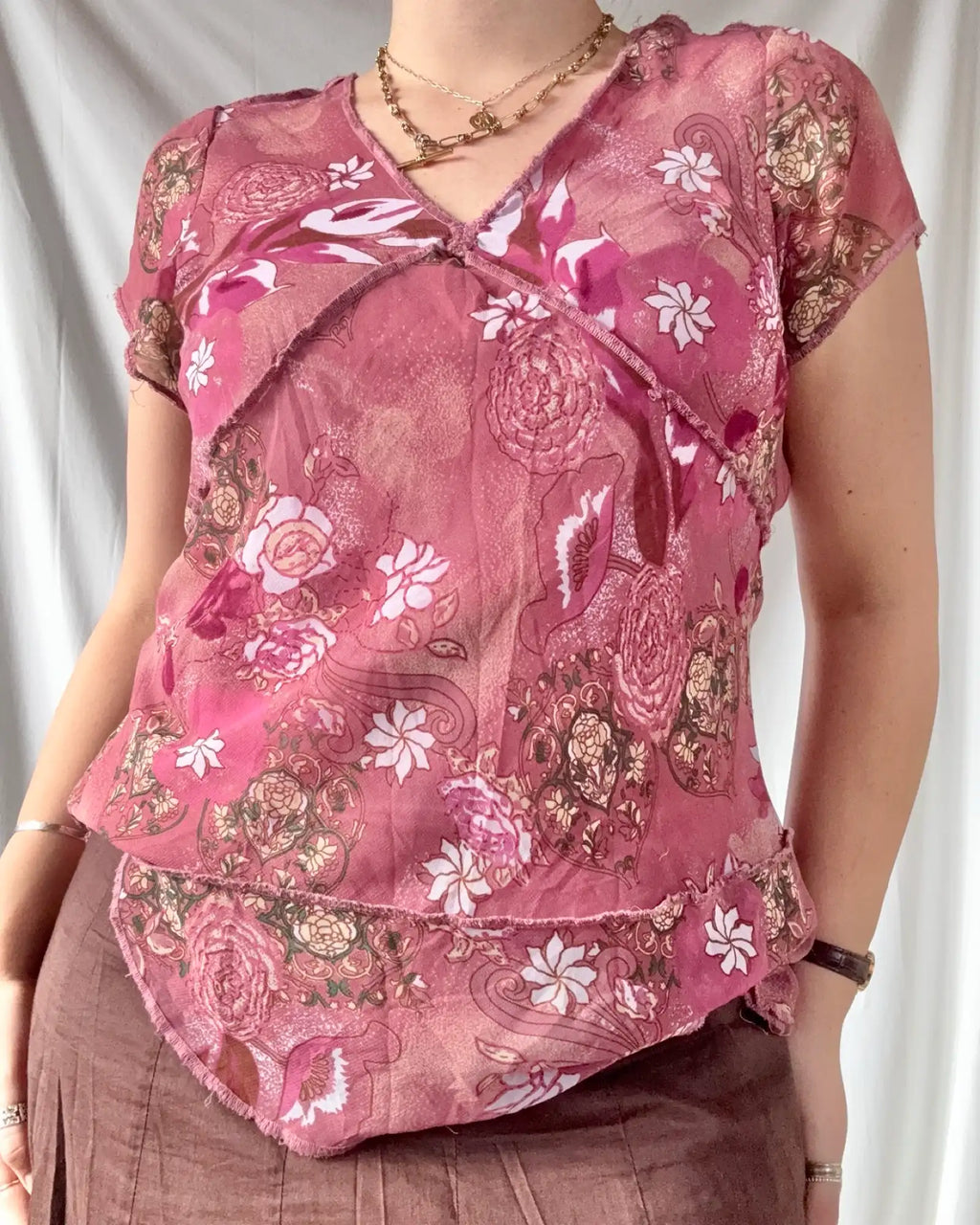 Pink Fairy Core Floral Top