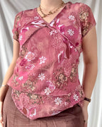 Pink Fairy Core Floral Top