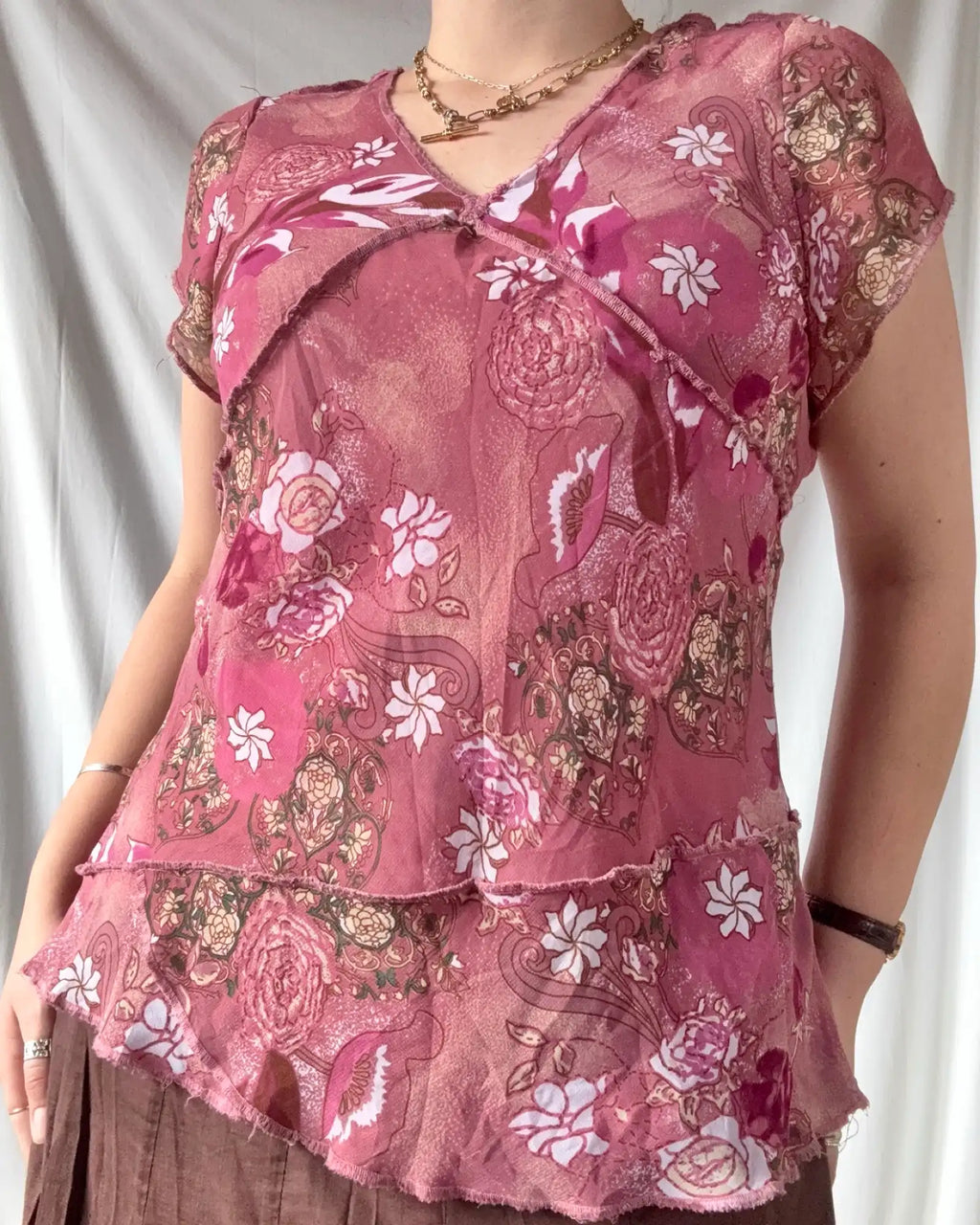 Pink Fairy Core Floral Top