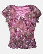 Pink Fairy Core Floral Top