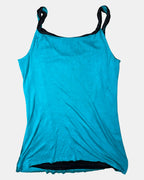 Black Blue and Green Singlet Top