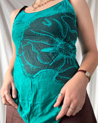 Black Blue and Green Singlet Top