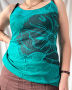 Black Blue and Green Singlet Top