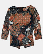 Orange and Black Wrap Top