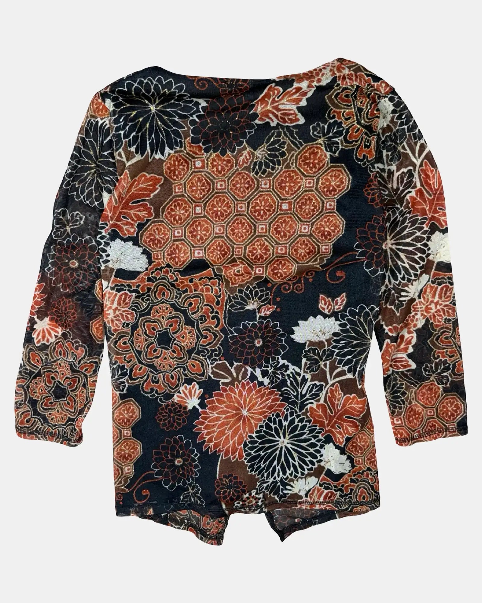 Orange and Black Wrap Top
