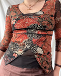 Orange and Black Wrap Top