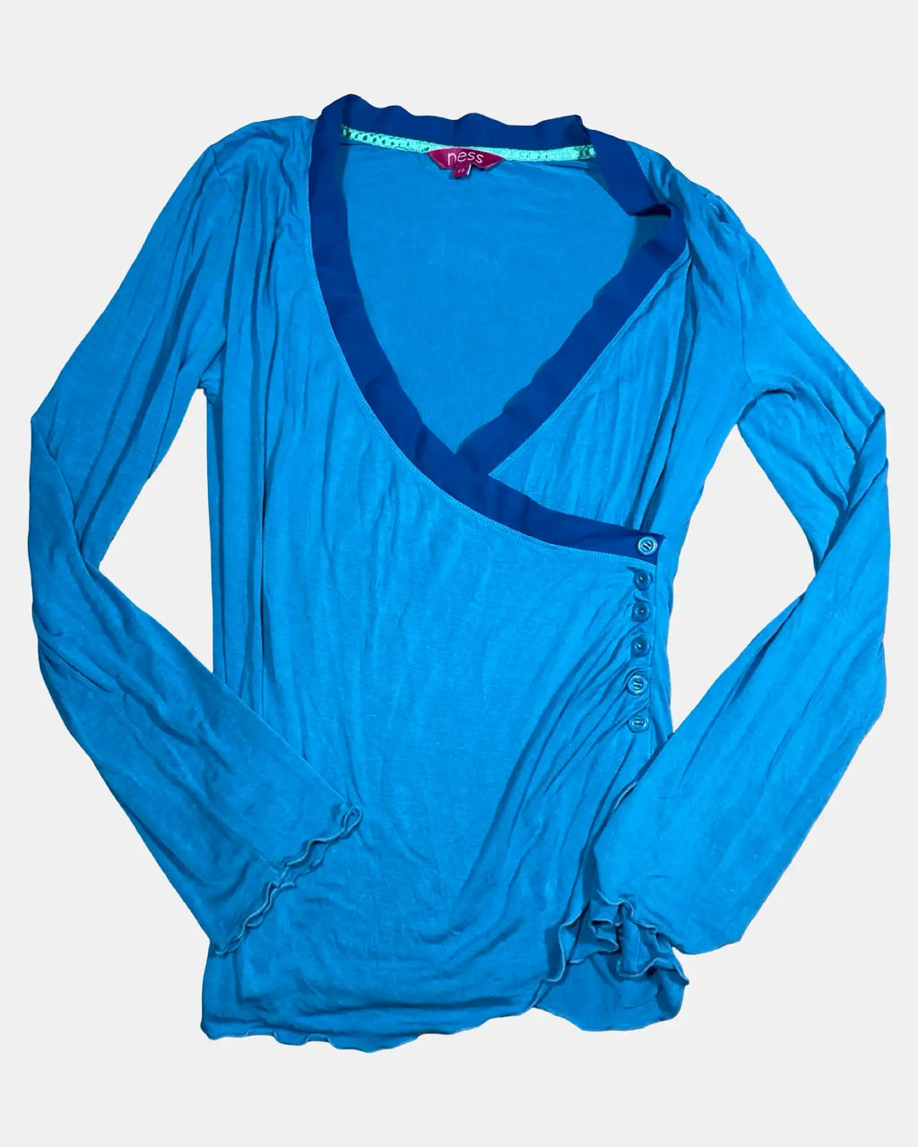 Blue Wrap Top