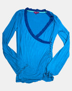 Blue Wrap Top