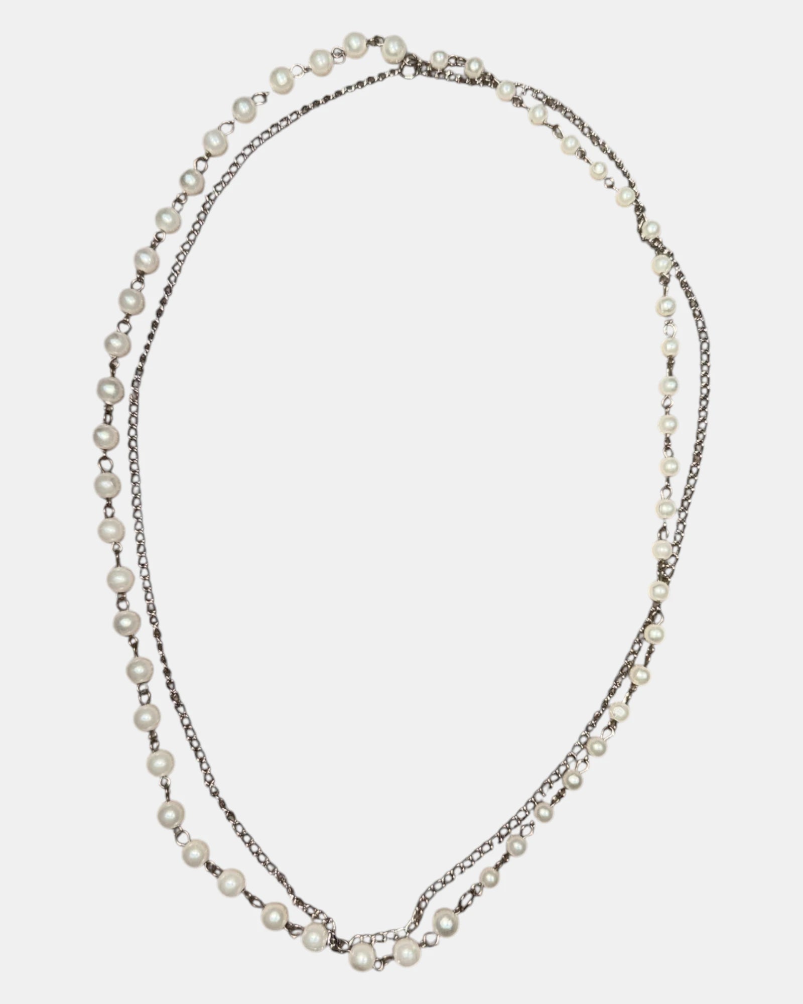 Double Layered White Beaded Necklace