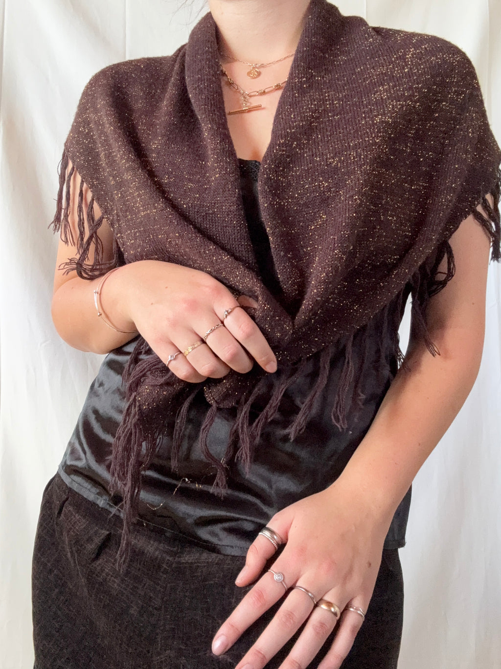 Brown Sparkly Scarf