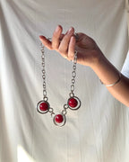 Silver and Red Circle Necklace