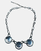 Silver and Red Circle Necklace