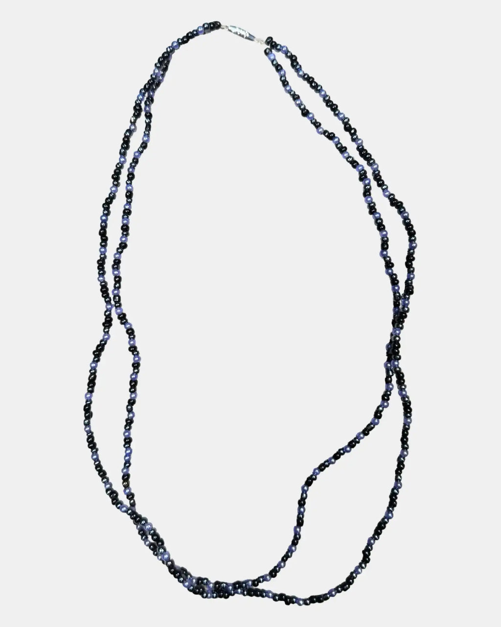 Blue and Black Beaded Necklace