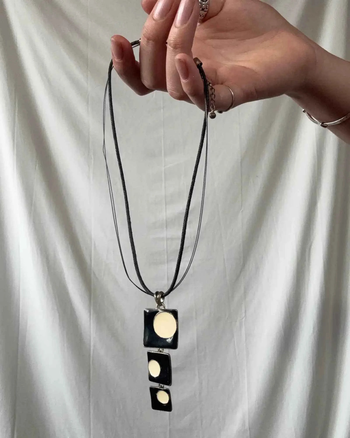 Black and White Three Layered Necklace