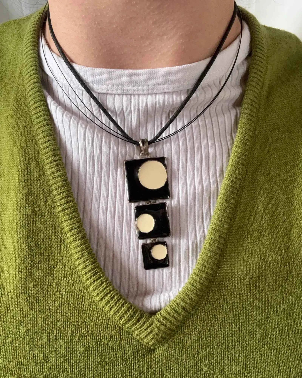 Black and White Three Layered Necklace