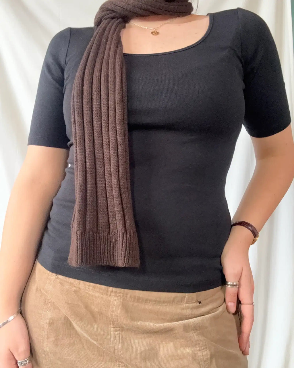 Brown Knit Scarf