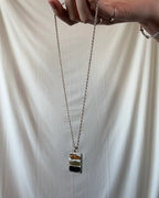Square Tri-tone 90s Style Necklace