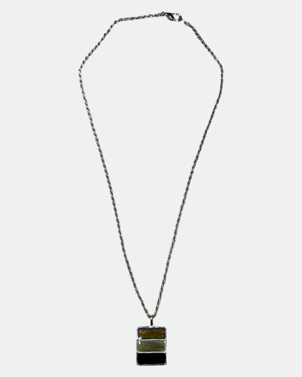 Square Tri-tone 90s Style Necklace